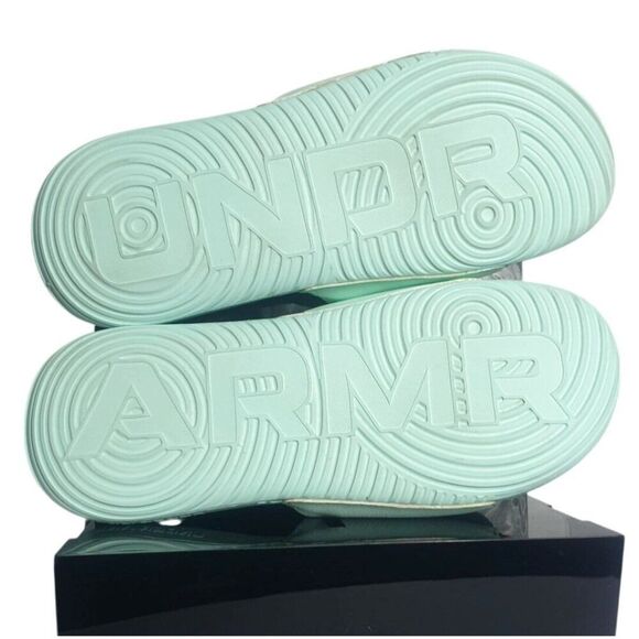 Under Armour Womens Slides Size 9 Aqua Ansa Fix Foam Slides Sporty Cushioned - Picture 2 of 8